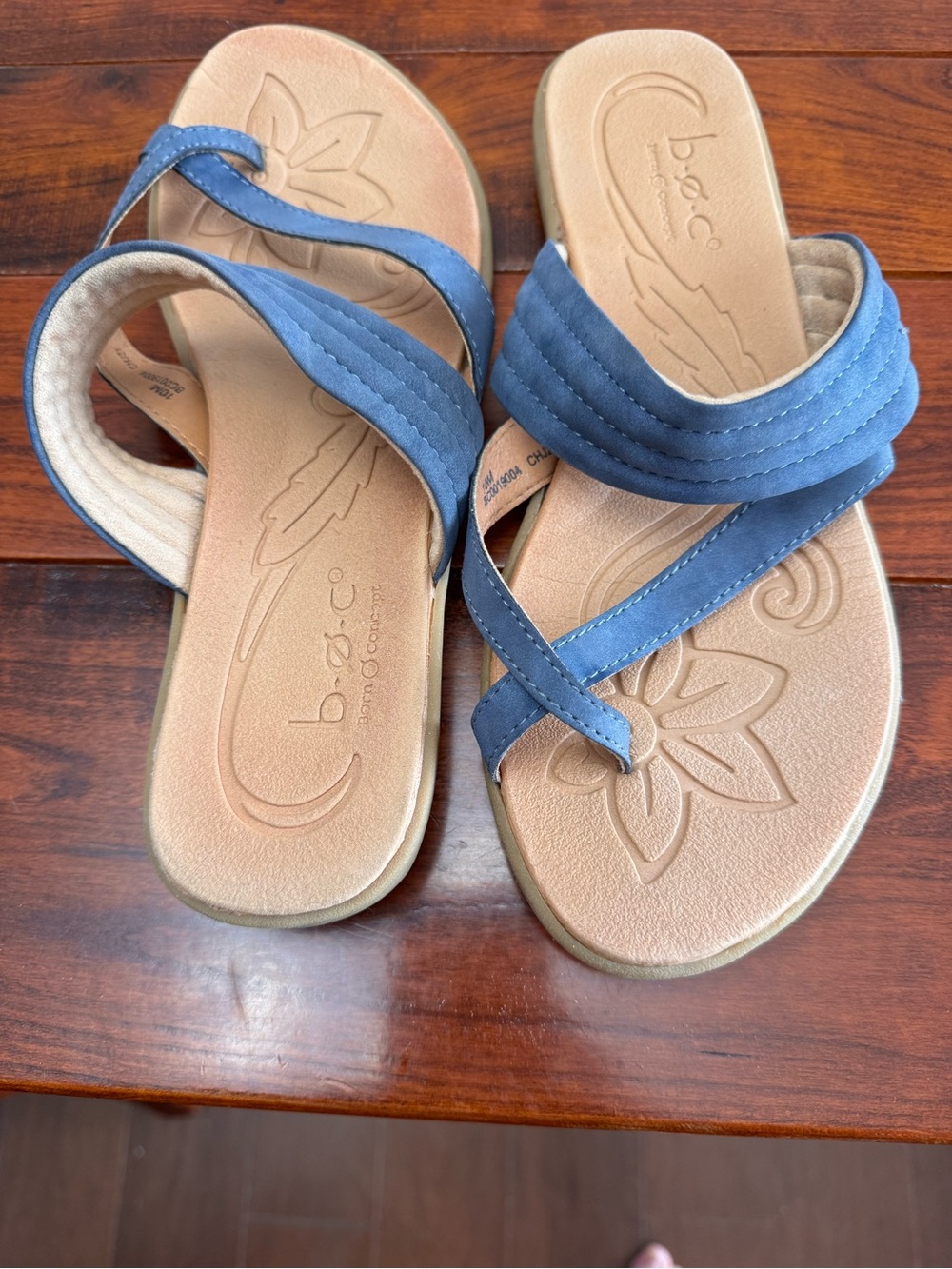 b.o.c. blue cross-strap comfort sandals for women